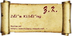 Zám Kilény névjegykártya